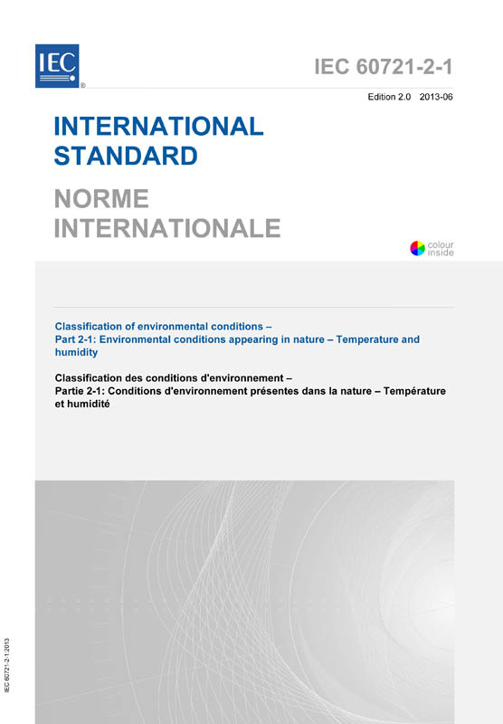 Cover IEC 60721-2-1:2013